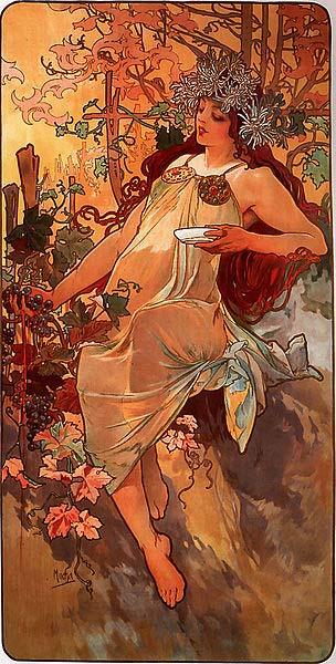 Alfons Mucha Autumn oil painting image